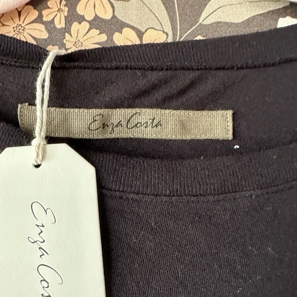NWT Enza Costa Recycled Jersey Slouch Tee in black - Picture 3 of 6